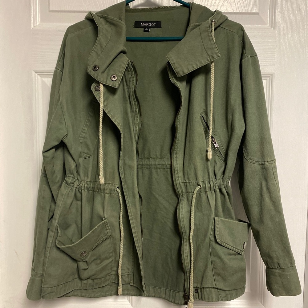 Green trench coat